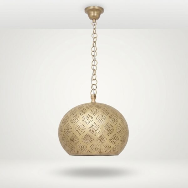 Khurram Handmade Antique Brass Orb Ceiling Pendant Light