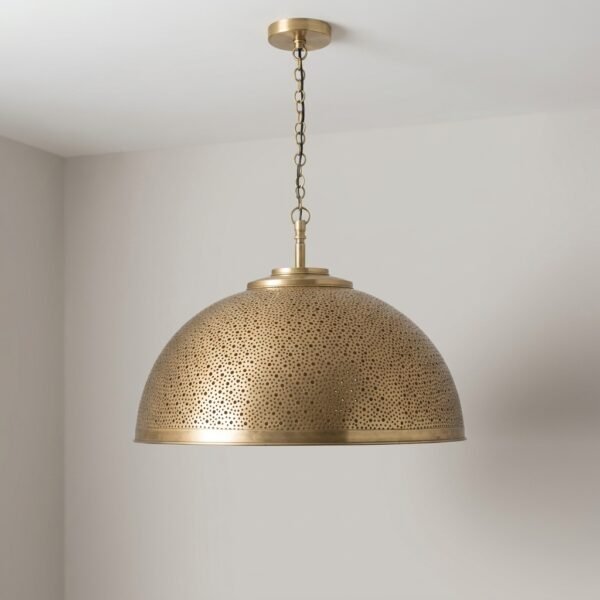 Haq Handmade Brass Perforated Ceiling Pendant Light