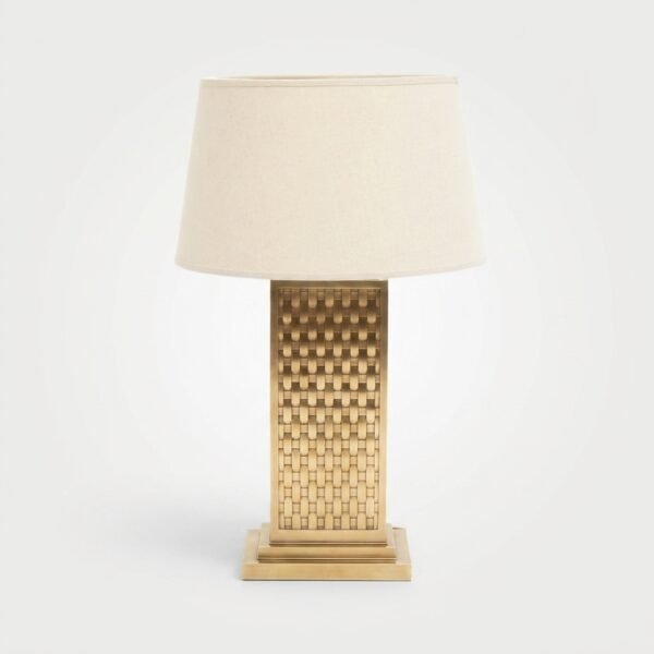 Ajmal Handmade Antique Brass Table Lamp with Textured Shade