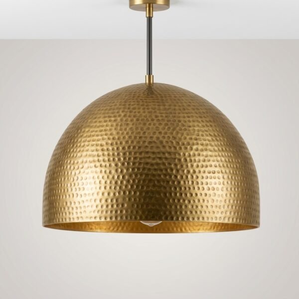 Handmade Hammered Brass Dome Ceiling Light