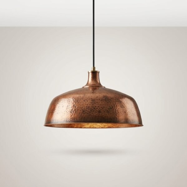 Handmade Hammered Copper Dome Pendant Light Rustic Ceiling Lamp by Microry