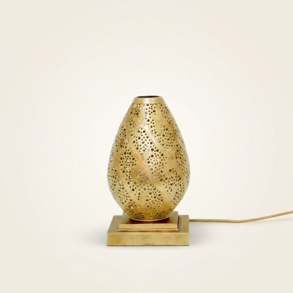Handmade Solid Brass Bud Table Lamp with Floral Design