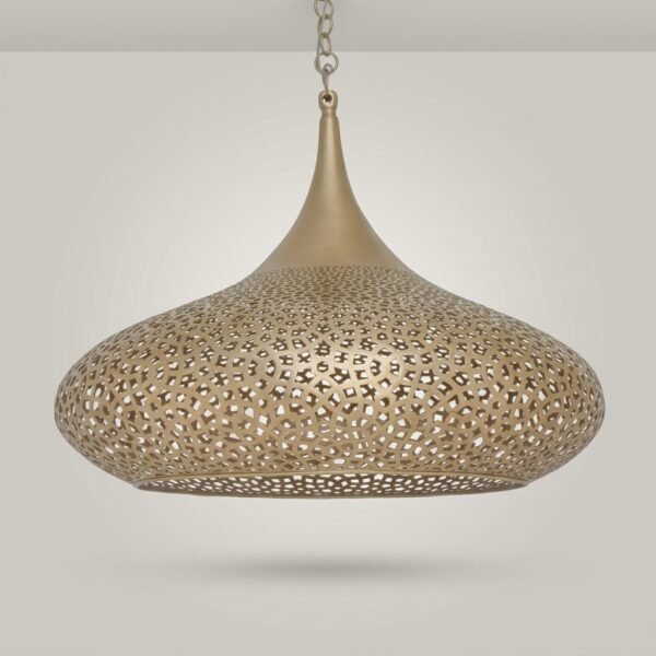 Habiba Handmade Hand-Carved Brass Ceiling Pendant Light