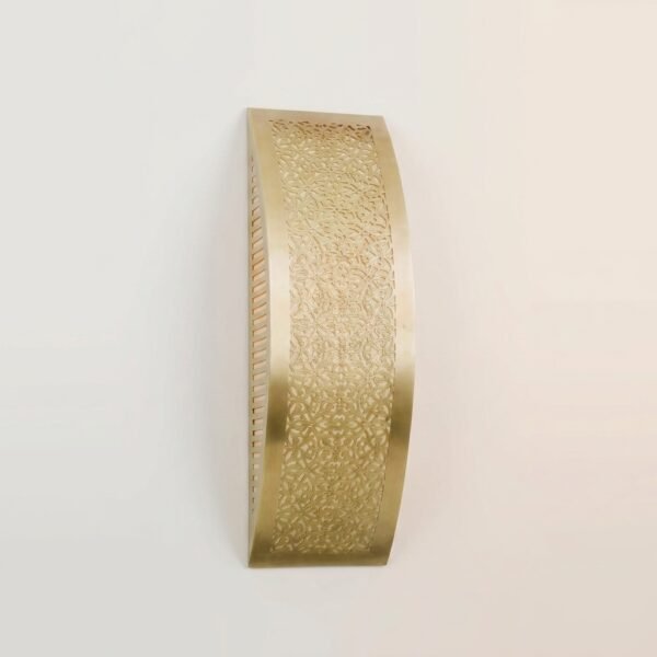 Handmade Curved Brass Wall Sconce with Parchment Paper