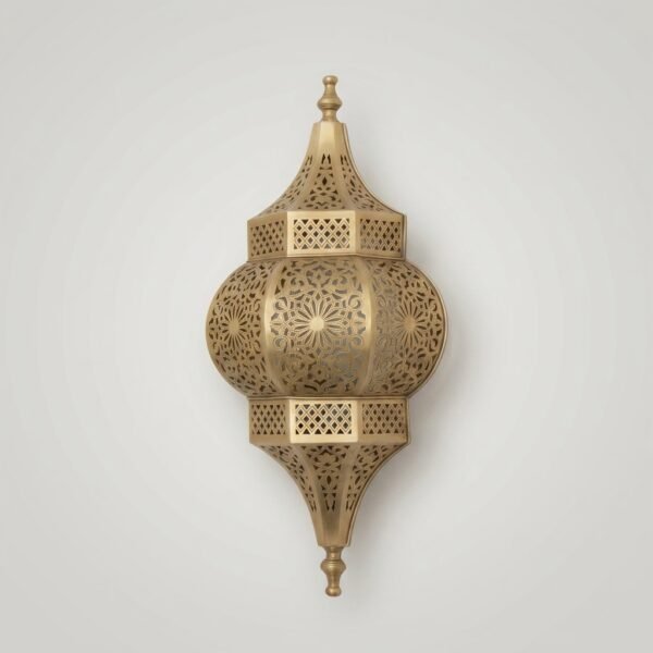 Dizi Handmade Moroccan Ornate Brass Wall Sconce