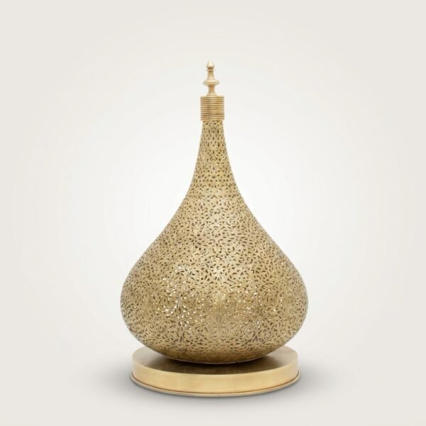 Samin Handmade Antique Brass Bottle Table Lamp